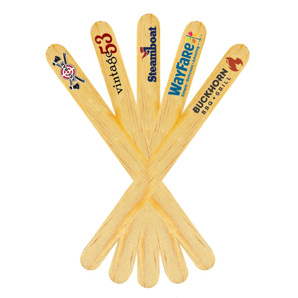 4.5 inch Custom Popsicle Sticks  Branded Popsicle Sticks – Pick On Us, LLC